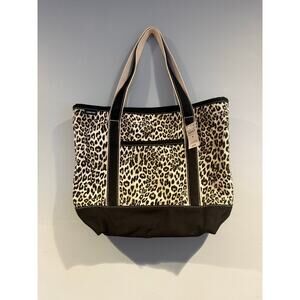 Leopard Print Tote Bag with Black Accents